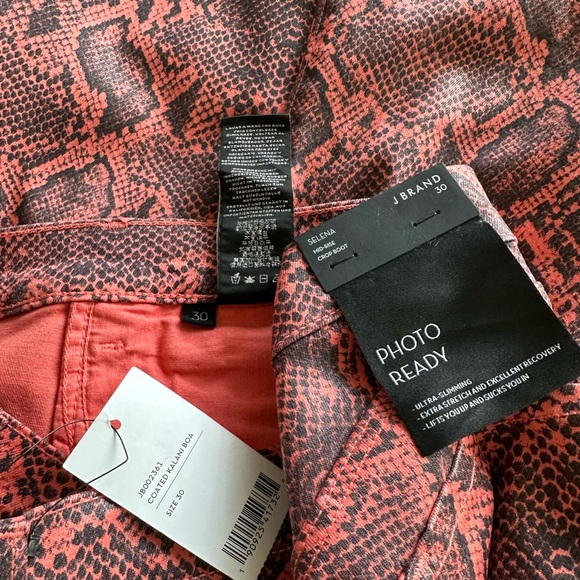 NWT J Brand  Selena Coated Kalani Boa Snakeskin Print Crop Boot Denim Jeans - Picture 10 of 12